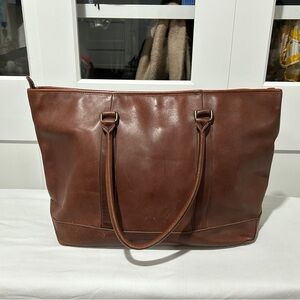 Brown Leather Field & Town Tote Bag by L.L. Bean